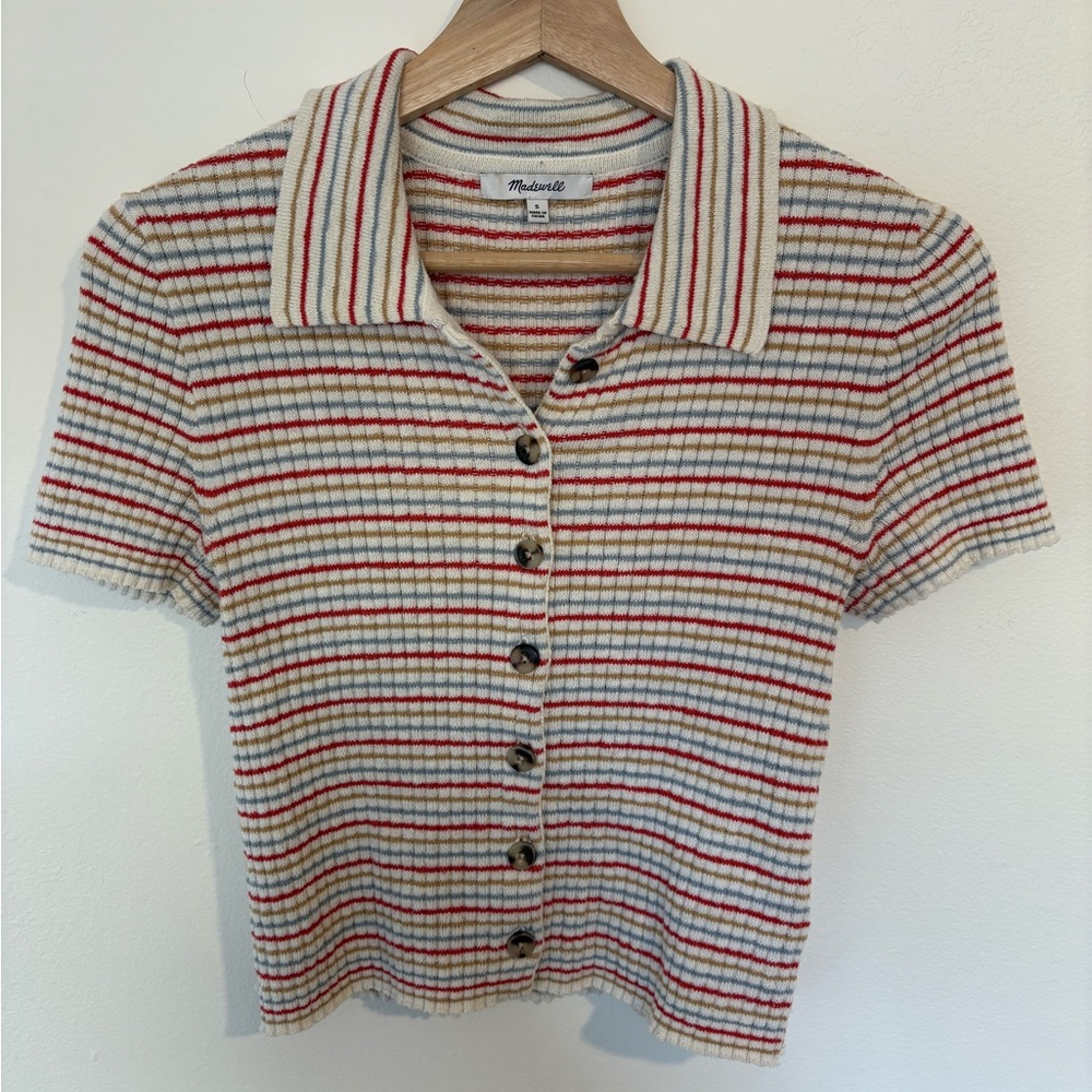 Madewell Knit Button Top, S